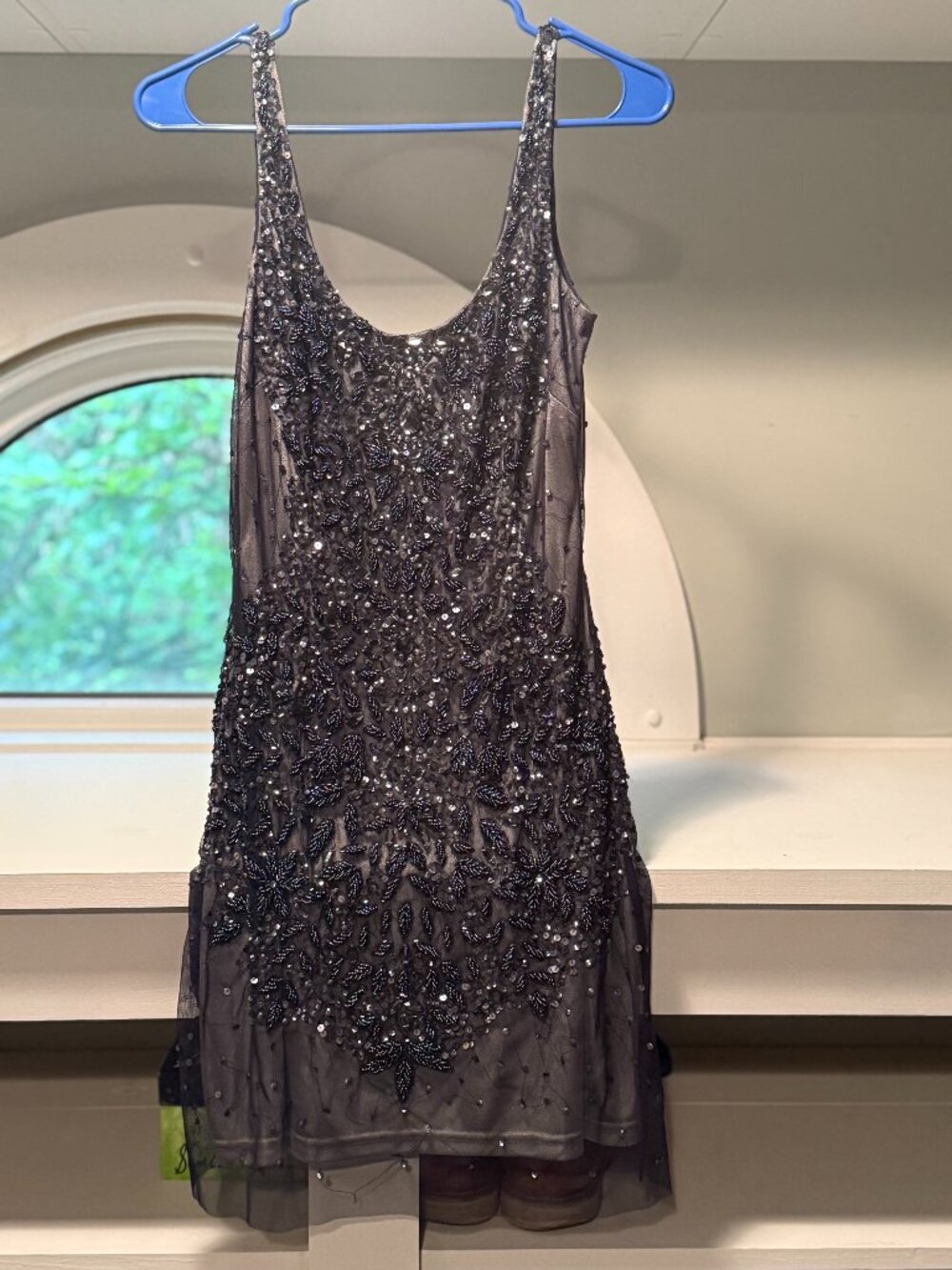 Adrianna Papell Beaded Sequin Mini Cocktail Dress Size 6